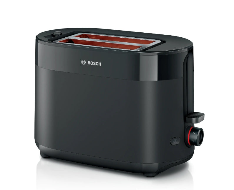Bosch TAT2M123, MyMoment Compact toaster, 950 W, Auto power off, Defrost and reheat setting, Integrated warming grid, High lift, Black
