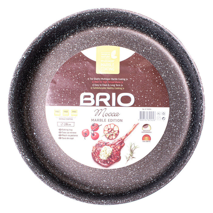 ROUND TRAY 28CM BRIO MOCCA MARBLE