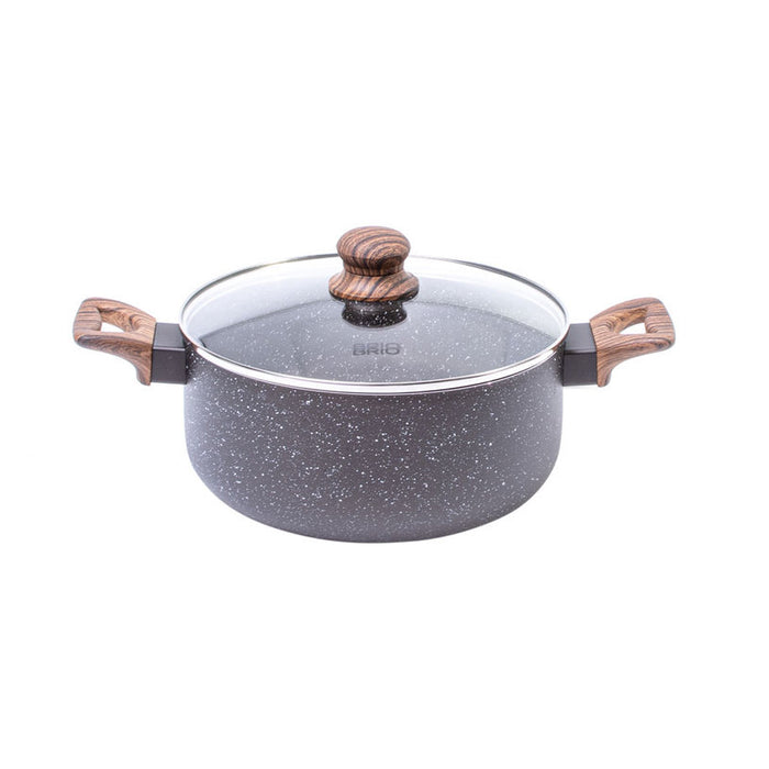 POT 24CM 4.8L INDUCTION BRIO MOCCA MARBLE