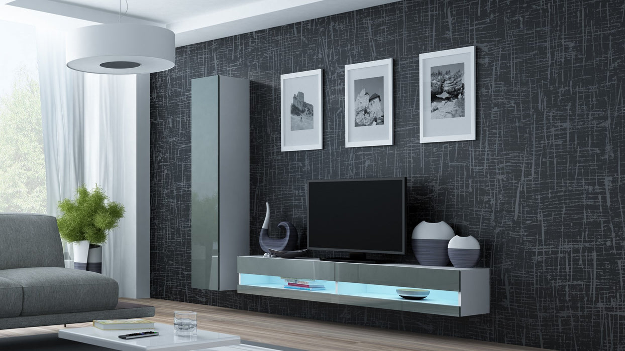 Cama TV stand VIGO NEW 30/180/40 white/grey gloss