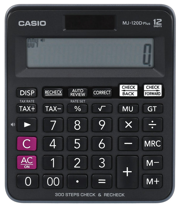 CASIO CALCULATOR OFFICE MJ-120D PLUS BLACK , 12 DIGIT DISPLAY