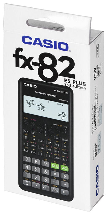 CASIO FX-82ESPLUS-2 CALCULATOR SCIENTIFIC, 252 FUNCTIONS, 77X162MM, BLACK, BOX