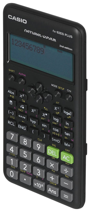 CASIO FX-82ESPLUS-2 CALCULATOR SCIENTIFIC, 252 FUNCTIONS, 77X162MM, BLACK, BOX