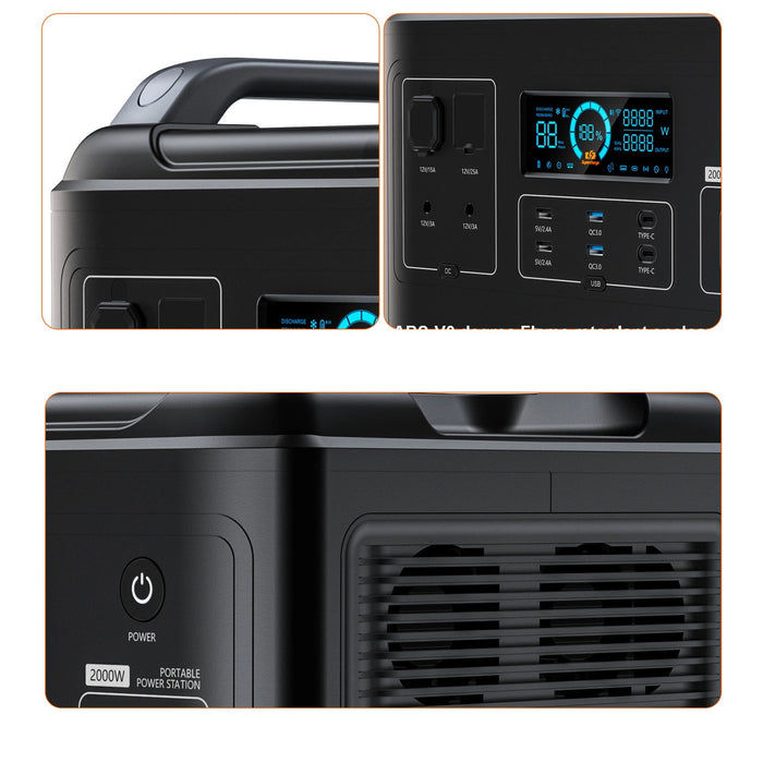 Choetech portable power station LiFePO4 1997Wh 2000W power bank black (BS006 Super Mini)