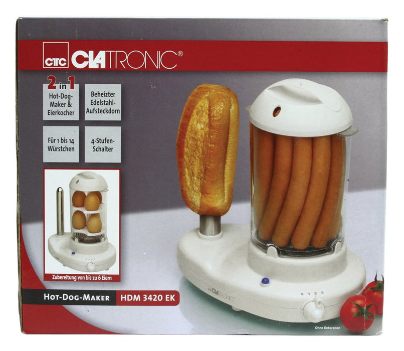 Clatronic HDM 3420 EK Hot dog steamer 350 W White