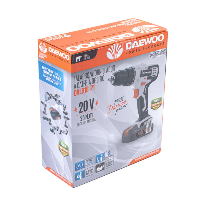 BATTERY DRILL DAEWOO DALD18-P1 20 V, 25.00 nm, WITHOUT BATTERY AND CHARGER