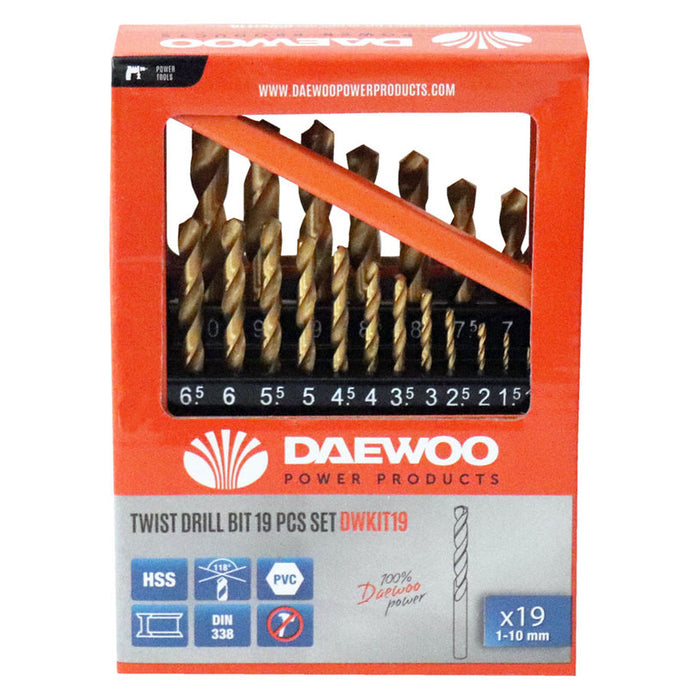 DRILL SET FOR METAL DAEWOO DWKIT19 19 PCS