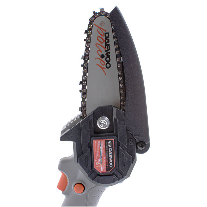 BATTERY MINI CHAIN SAW DAEWOO DALMCH18-1 20 V, BAR LENGTH 10.00 cm, WITHOUT BATTERY AND CHARGER