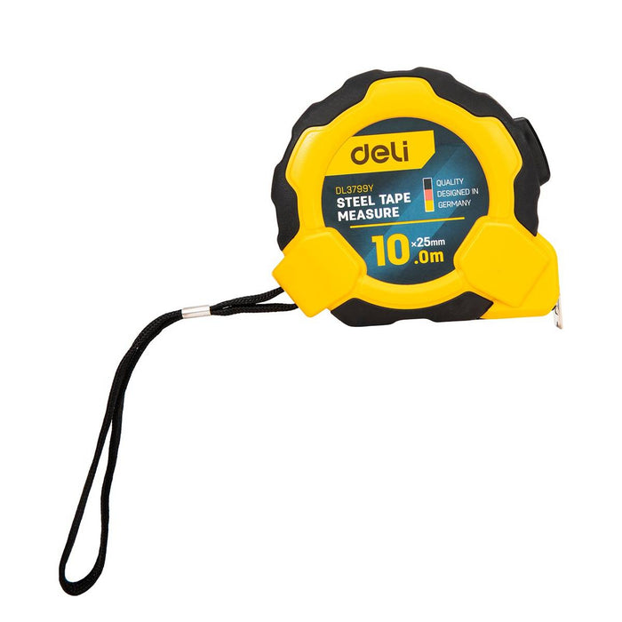 Steel Measuring Tape 10m/25mm Deli Tools EDL3799Y (yellow)