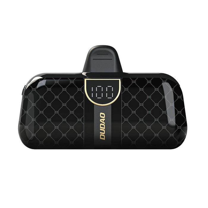 Dudao K20SL 5000mAh mini power bank with Lightning / USB-C connectors - black