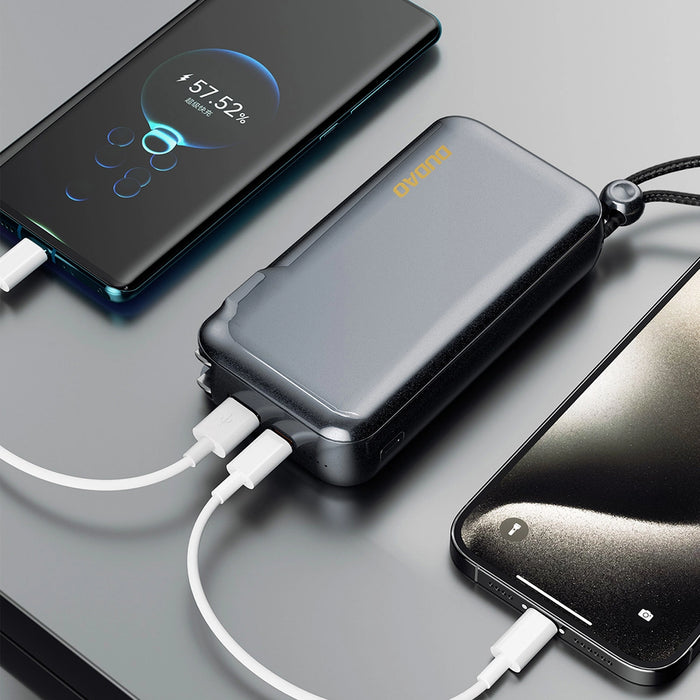 Dudao K25 2in1 10000mAh 3-Plug Powerbank Charger - Gray