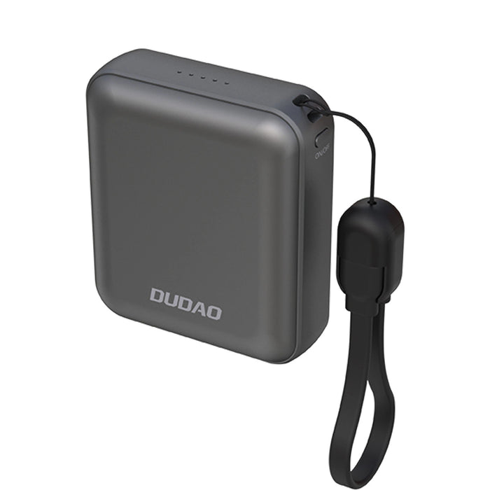 Dudao K22+ Ultra-Compact Power Bank 10000mAh 22.5W USB-C with Pendant/Cable - Gray