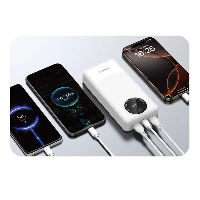 Powerbank Dudao K12Pro 22.5W PD 20000mAh USB-A, USB-C - white