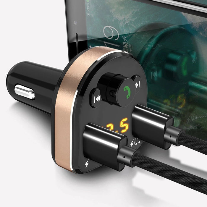 Dudao Bluetooth FM transmitter car charger MP3 3.1 A 2x USB black (R2Pro black)