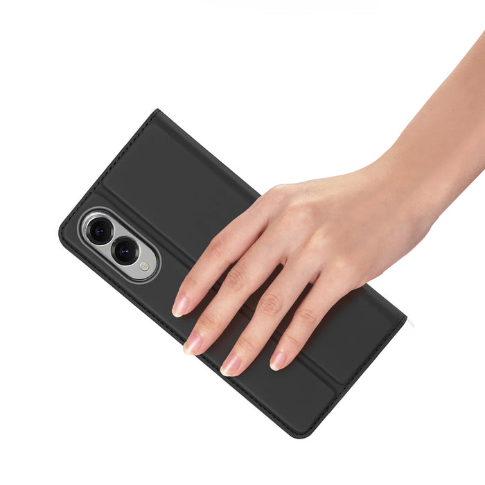 Dux Ducis Skin Pro Case for Samsung Galaxy S25 Edge with Flip and Card Slot - Black