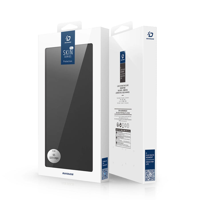 Dux Ducis Skin Pro Case for Samsung Galaxy S25 Edge with Flip and Card Slot - Black
