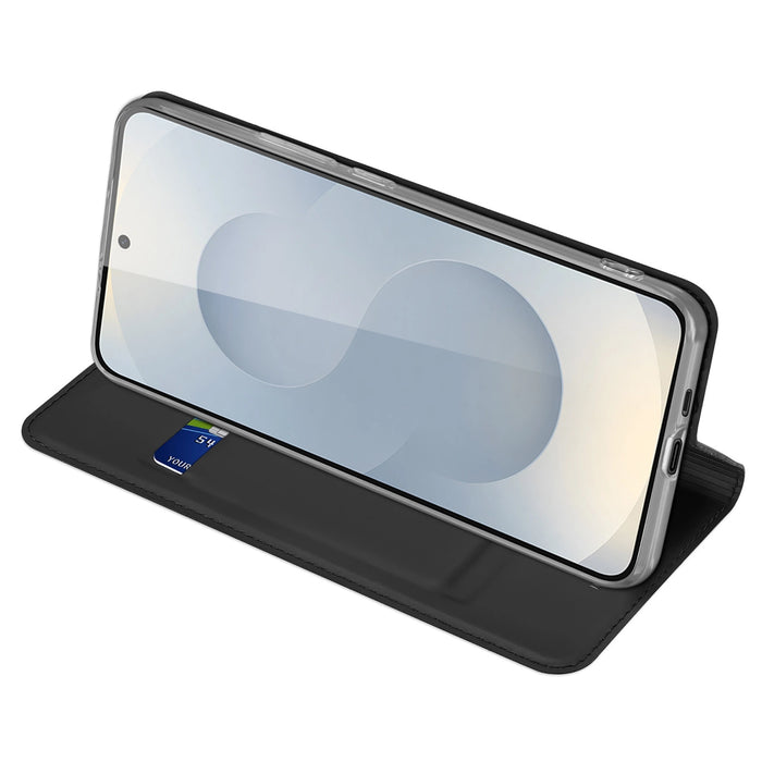 Dux Ducis Skin Pro Case for Samsung Galaxy S25 Edge with Flip and Card Slot - Black