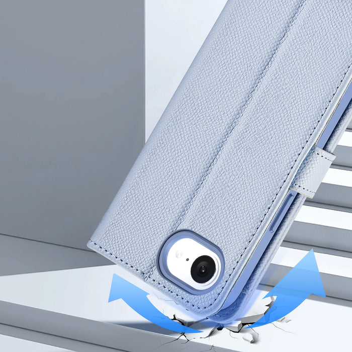 Dux Ducis Lawa iPhone 16e Leather Case with Detachable Magnetic Wallet - Blue