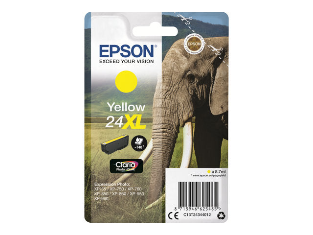 EPSON 3LB 24XL ink cartridge yellow high capacity 8.7ml 740 pages 1-pack blister without alarm