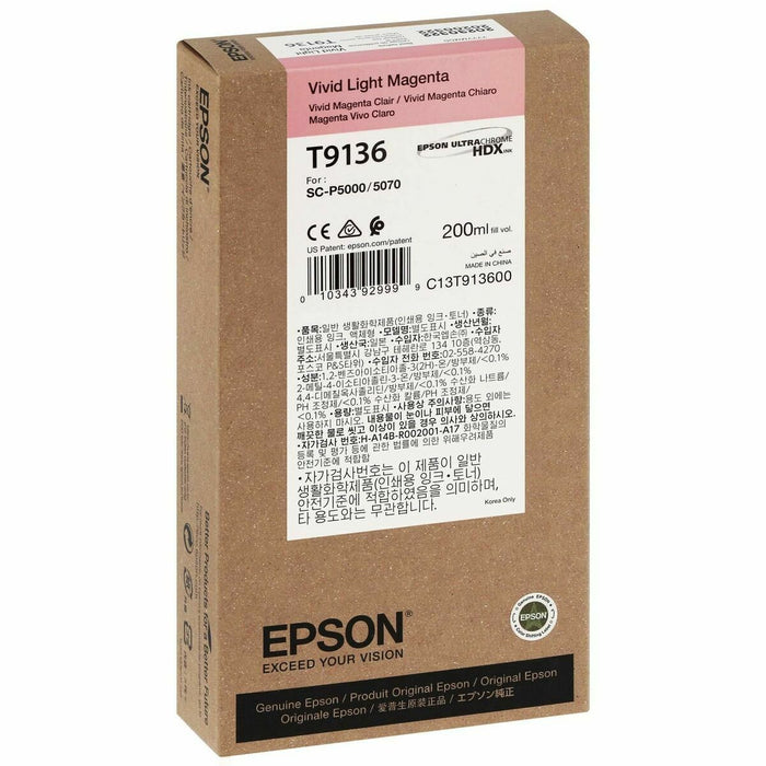 Epson T9136 Vivid Light Magenta Ink Cartridge (200ml)