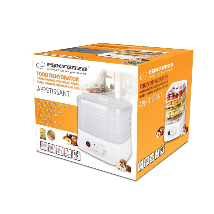 Esperanza EKD004 Food dehydrator,Transparent,White 250 W