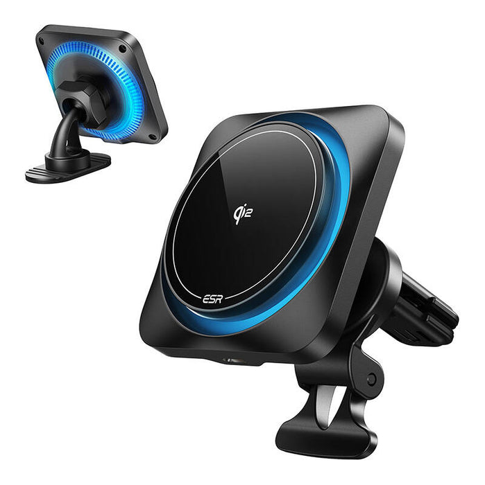 ESR Halolock CryoBoost MagSafe Inductive Charger Holder for Dashboard and Air Vent with Qi 2 15W - Black