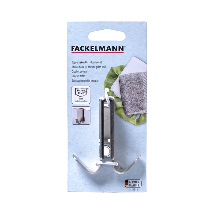 DOUBLE SHOWER HOOK IN 3.8 X 11.4 X 3.5 CM FACKELMANN