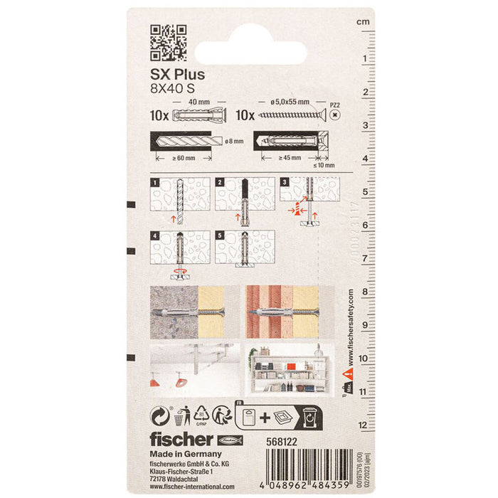 DOWEL WITH SCREW 8X40 FISCHER SX PLUS