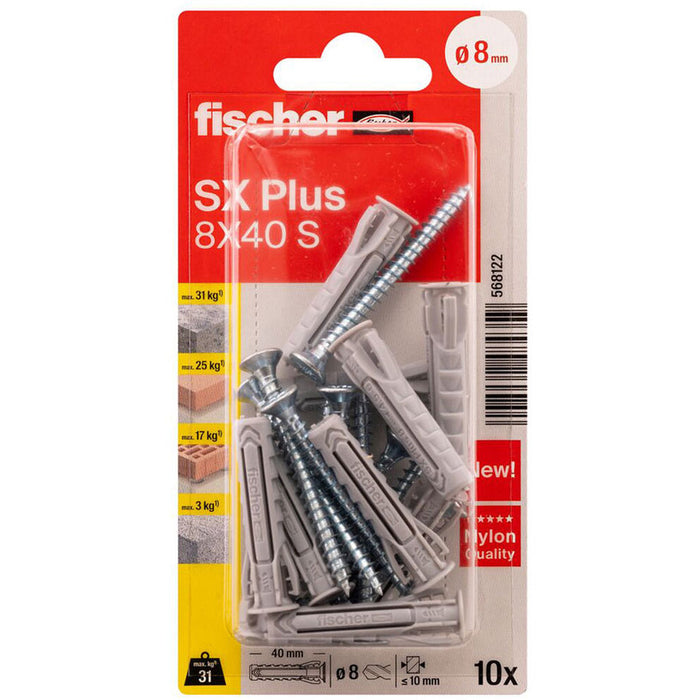 DOWEL WITH SCREW 8X40 FISCHER SX PLUS