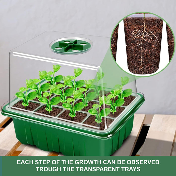 MINI GREENHOUSE SET WITH LED 5PCS WITH 12 SOCKETS GARDEN STAR HD-10863
