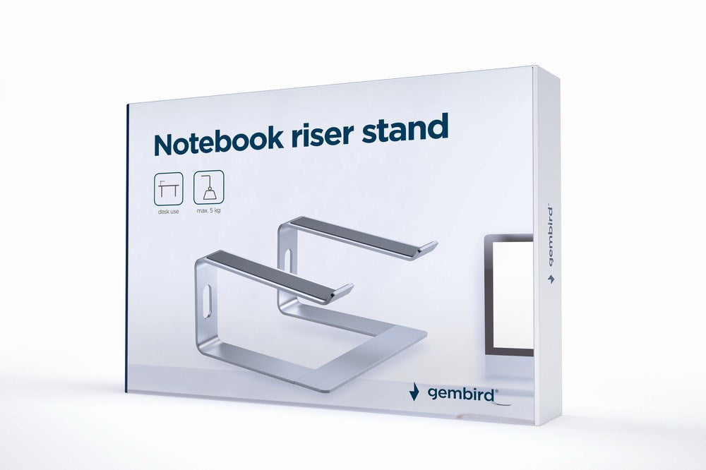 Gembird NBS-D1-01 laptop stand Aluminium, Silver 39.6 cm (15.6")