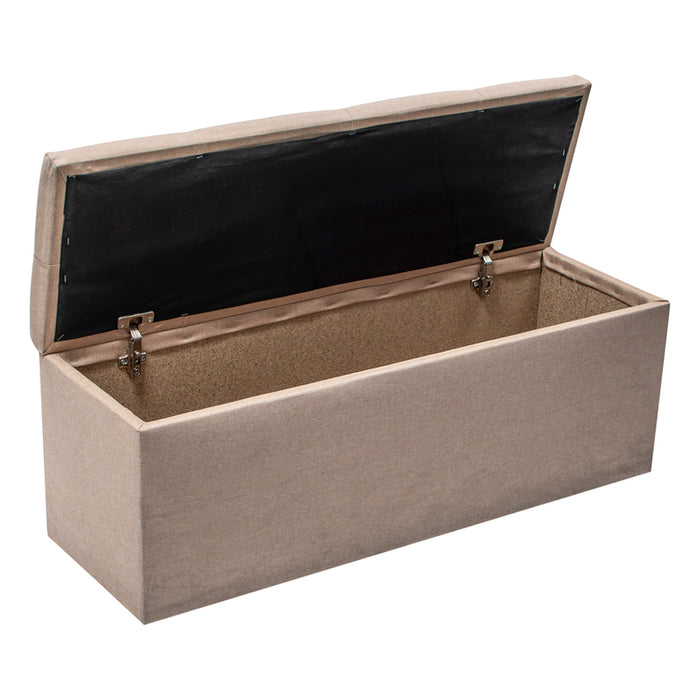 STOOL-CHEST BEIGE GENOMAX 99X36X33 CM. BEIGE