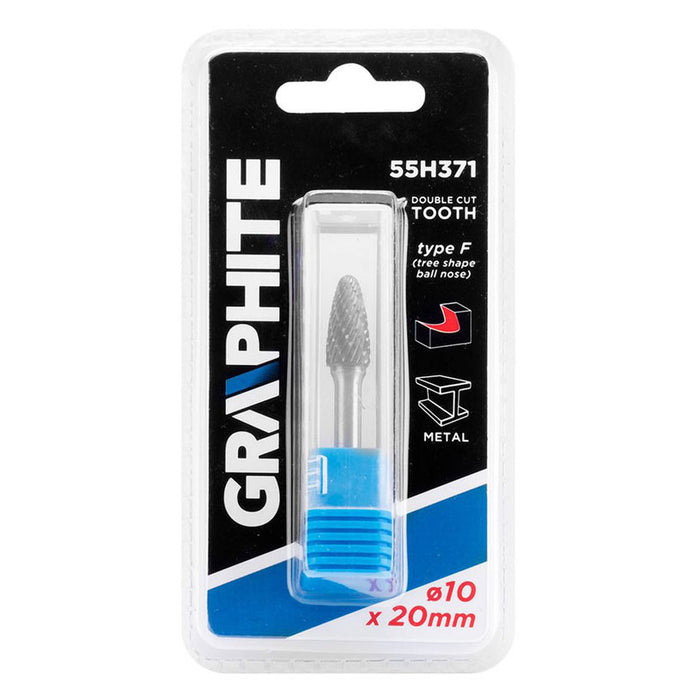 CARBIDE ROUND MILLER FOR METAL 10X20 MM GRAPHITE 55H371