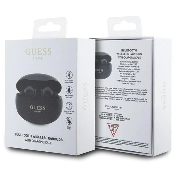 Guess GUTWST50EK TWS Bluetooth headphones + docking station - black Classic EST