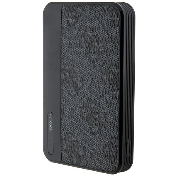 Guess Powerbank 15W GUPB5LP4GEGK 5000mAh black/black 4G Leather Metal Logo