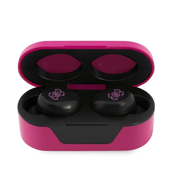 Guess GUTWST31EM TWS Bluetooth headphones + magenta docking station