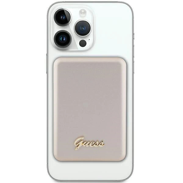 Guess MagSafe Metal Script Logo induction power bank 15W 5000mAh - gold