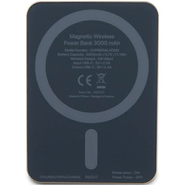 Guess MagSafe Metal Script Logo induction power bank 5W 3000mAh - gold