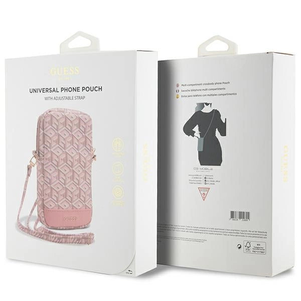 Guess Zip GCube Bottom Stripe phone bag - pink