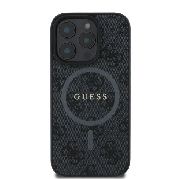 Guess 4G Ring Classic Logo MagSafe case for iPhone 16 Pro - black