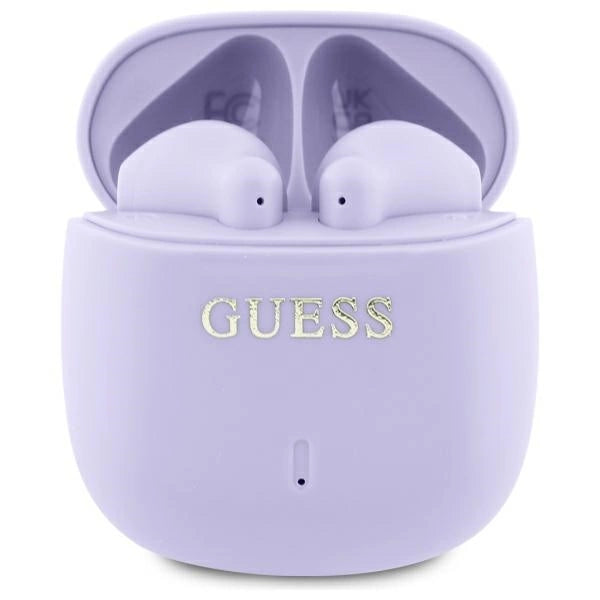 Guess Bluetooth headphones GUTWSJ14ESGU TWS + docking station purple/purple Printed Classic Logo