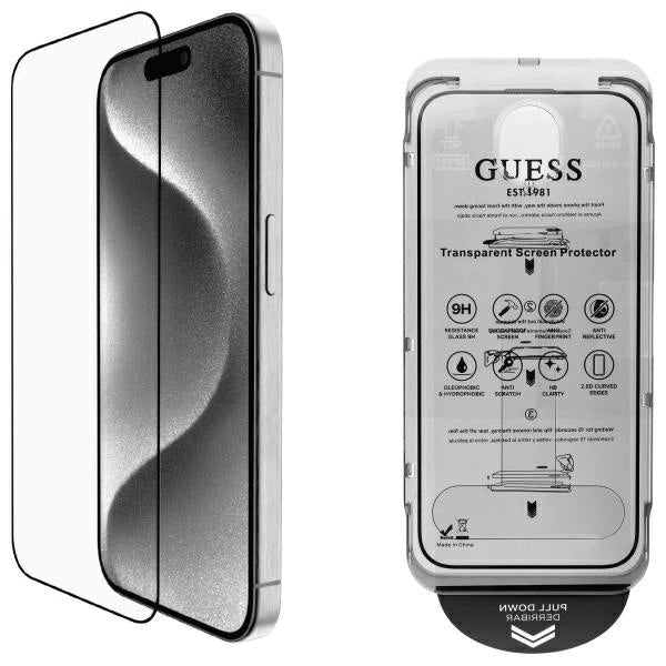 Guess Screen Protector 2.5D Outline tempered glass for iPhone 16