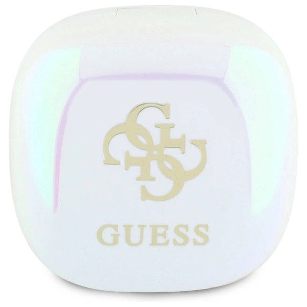 Guess Bluetooth headphones GUTWSJ144ESH TWS + docking station white/white Iridescent 4G Printed Logo