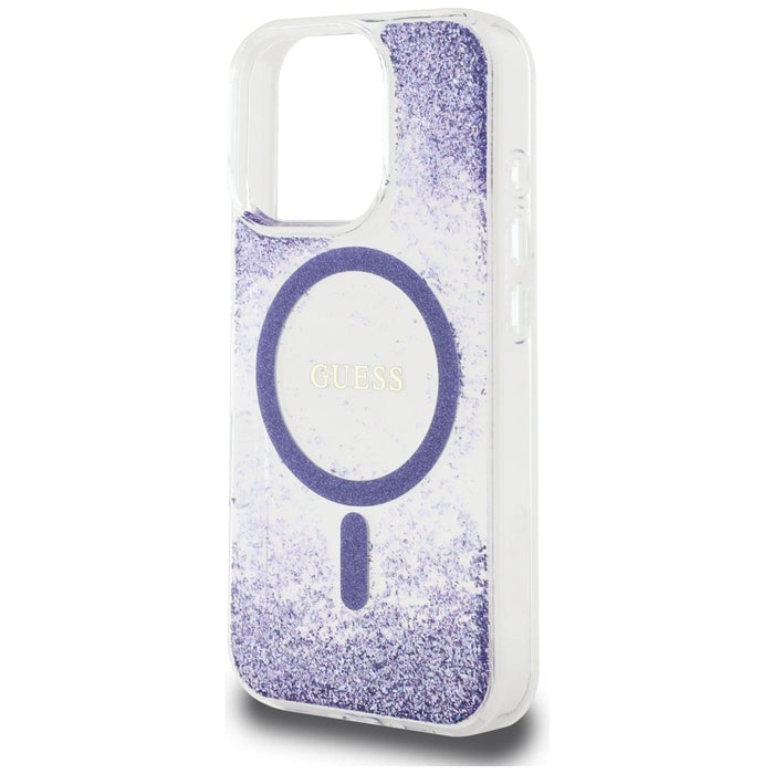 Guess HC Resin Bottom Glitter MagSafe case for iPhone 16 Pro - purple