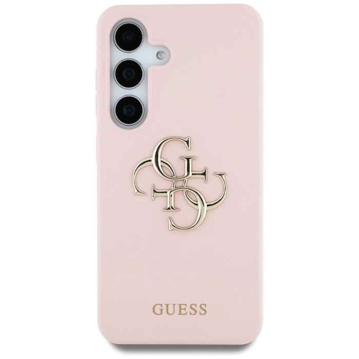 Guess Silicone Big 4G Logo Bottom Script Case for Samsung Galaxy S25 - Pink