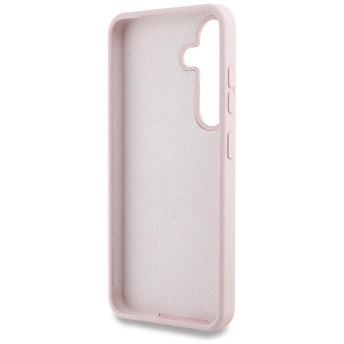 Guess Silicone Big 4G Logo Bottom Script Case for Samsung Galaxy S25 - Pink