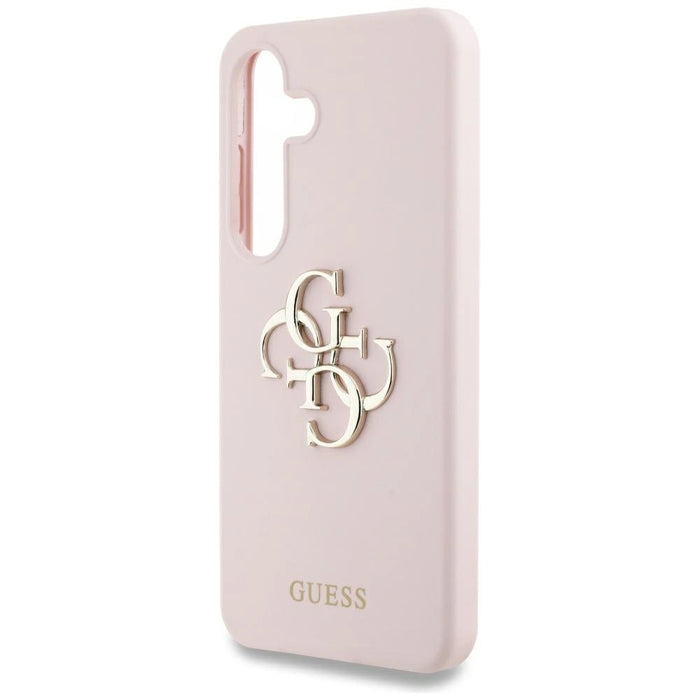 Guess Silicone Big 4G Logo Bottom Script Case for Samsung Galaxy S25 - Pink