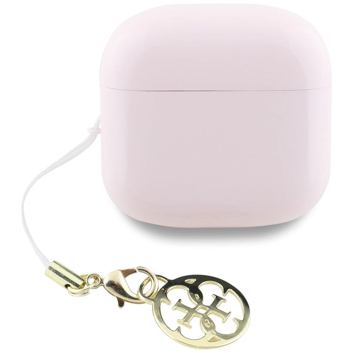 TWS Guess Glossy Effect Printed Classic Logo &amp; Charm Headphones - Pink