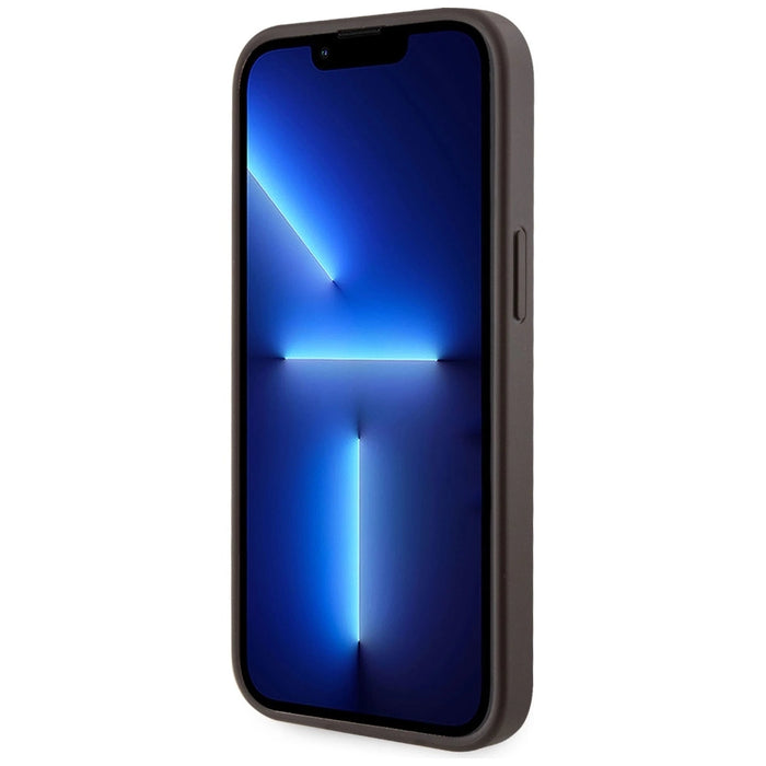 Guess 4G Stripes case with Magsafe wallet for iPhone 15 brown