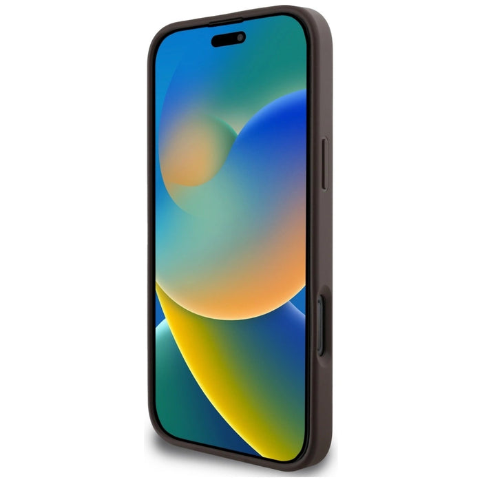 Guess 4G Stripes case with Magsafe wallet for iPhone 16 Pro Max brown